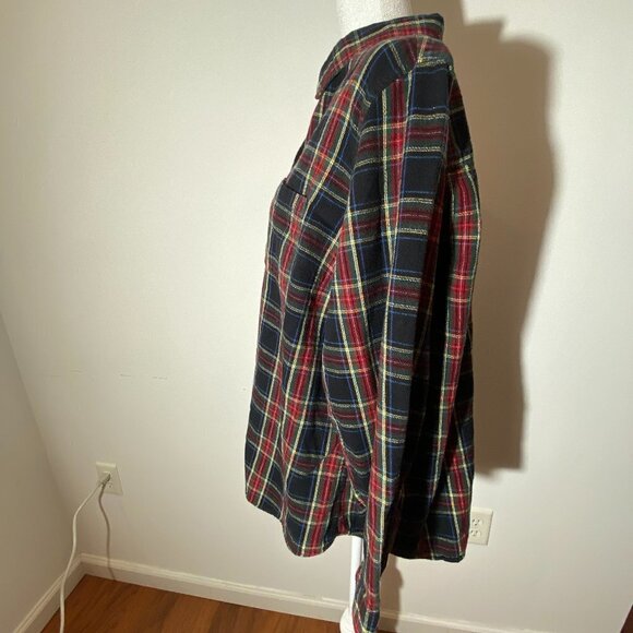 Women's LL Bean Flanel Long Sleeve Shirt - Size 1X - Picture 3 of 6